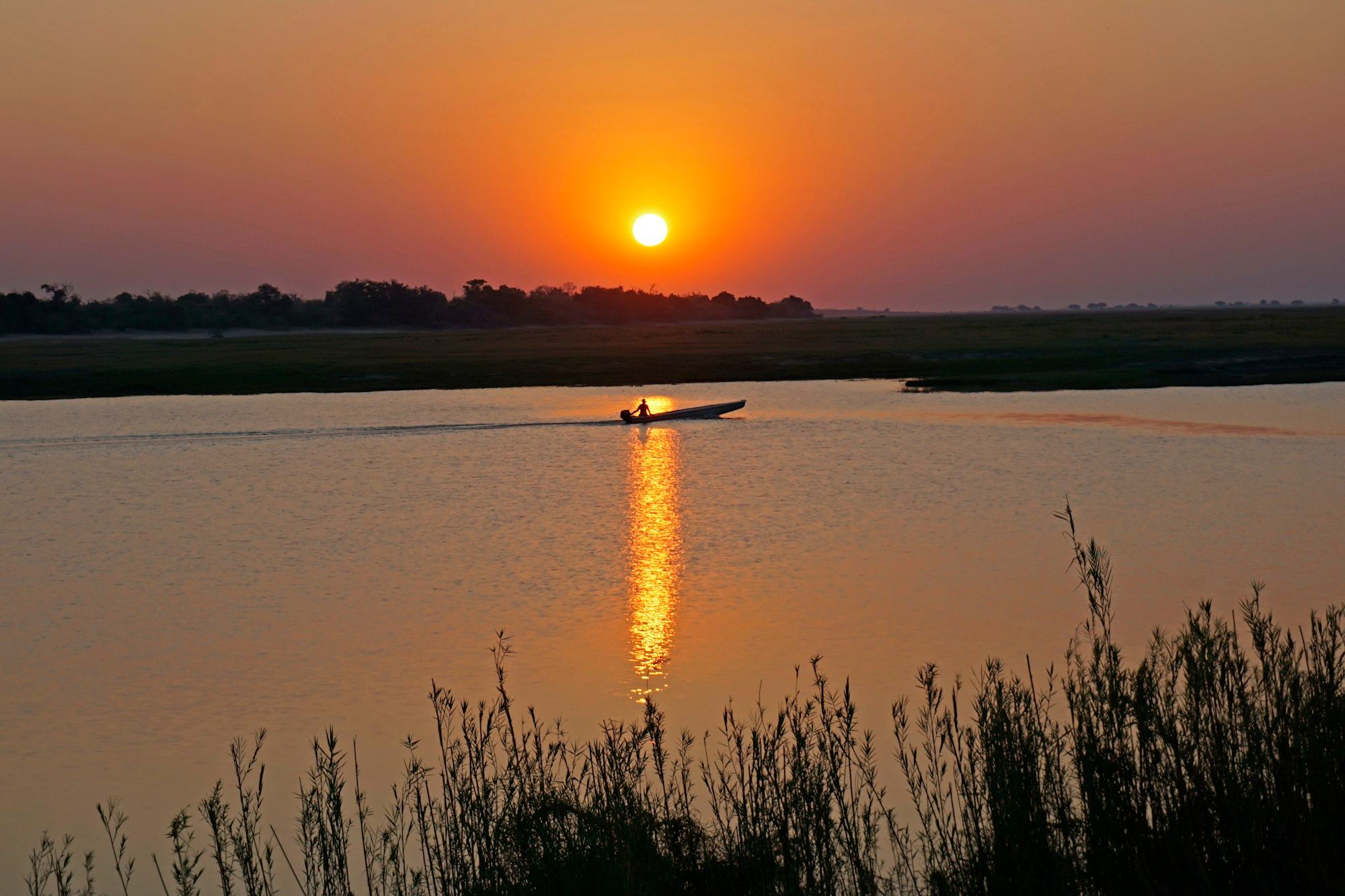 Sunset boat cruise on the river